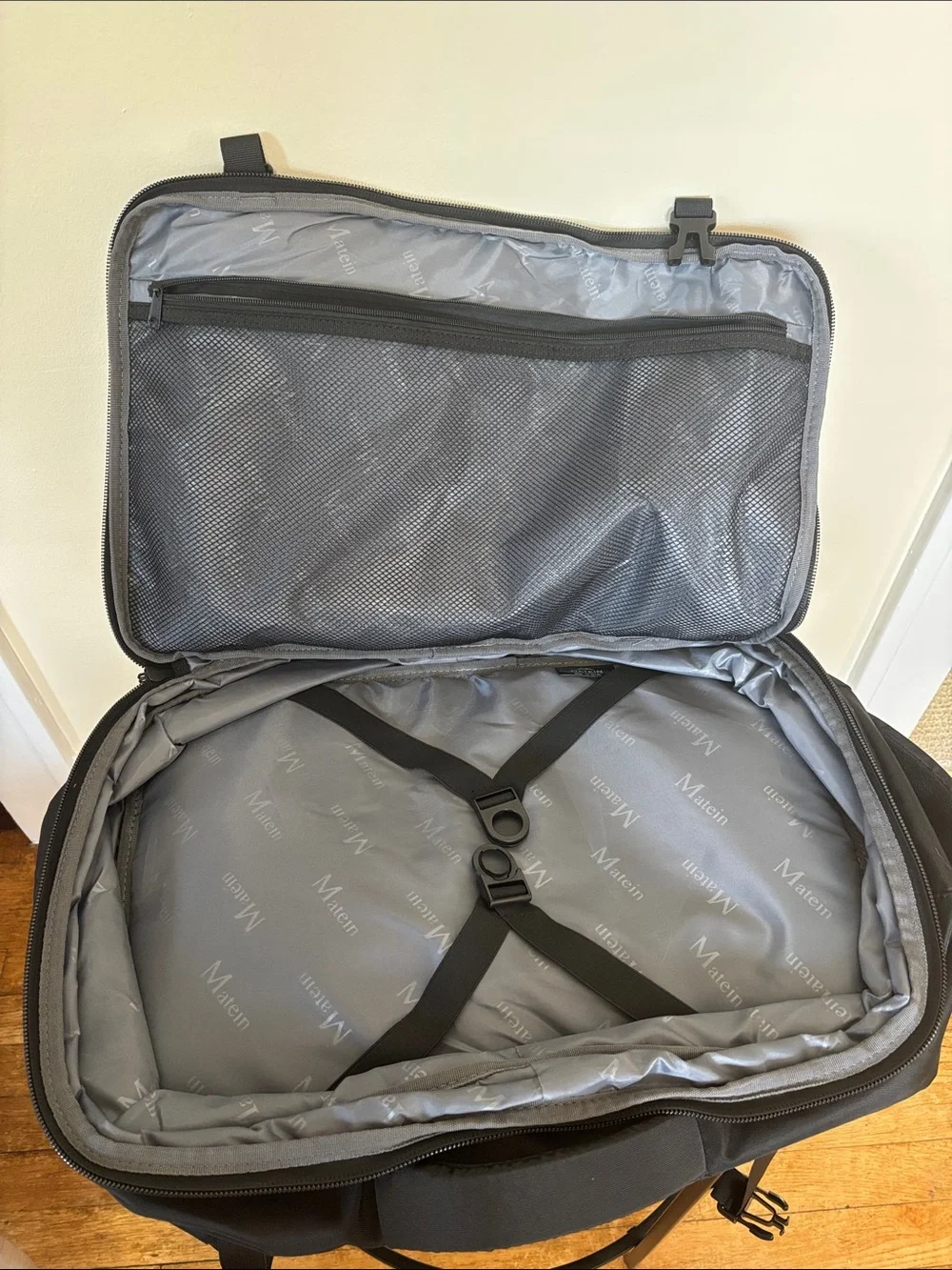 NWT Matein Black Travel Carry-On Backpack Durable Multi-Compartment Bag